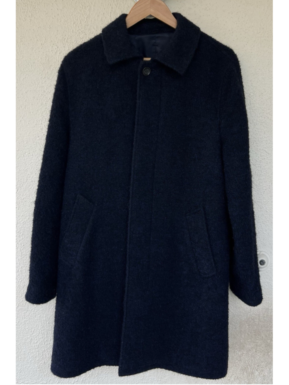 J.Crew Ludlow Subalpino Wool Alpaca Blend Navy Topcoat Overcoat Men’s 36R Italy